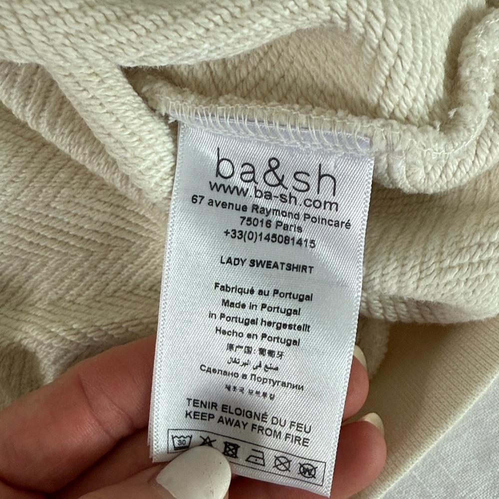 ba&sh Tael cream puff short sleeve sweatshirt - Picture 7 of 8
